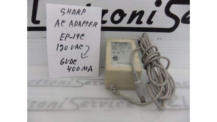 Sharp EP-19C power supply 120VAC a 6VDC 400MA